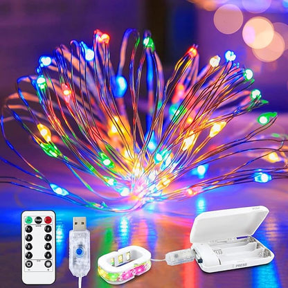 16ft Christmas LED String Lights, Waterproof Timer Lights