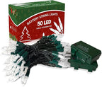 Christmas Porch String Lights 2-Pack, 17ft 50 LED Waterproof