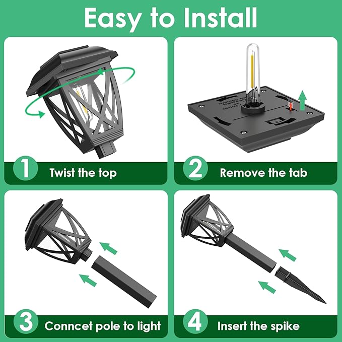 10-Pack Solar Landscape Lights for Driveway