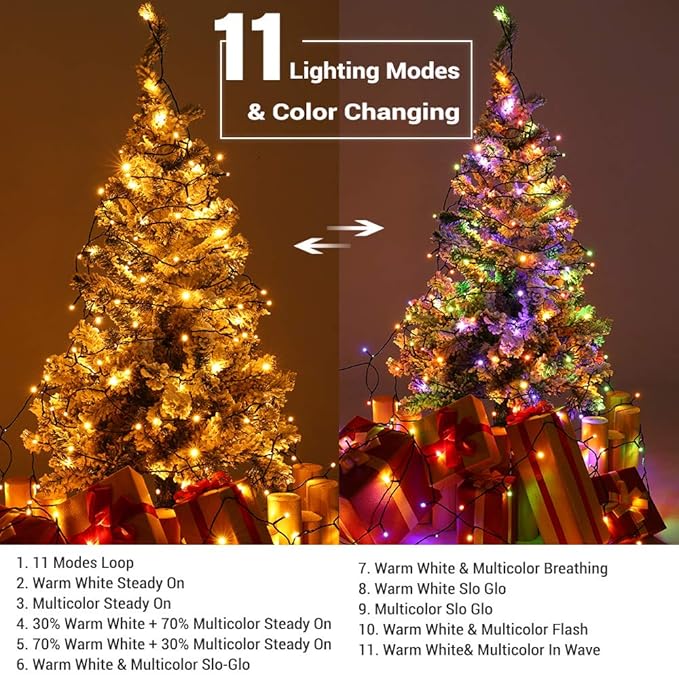 Christmas Fairy Lights, 67ft 200 LED Battery Twinkle Lights