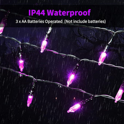 Christmas Porch String Lights 2-Pack, 50 LED Waterproof