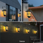 Hanging Solar Lantern Set 2-Pack, Elegant Patio Lighting