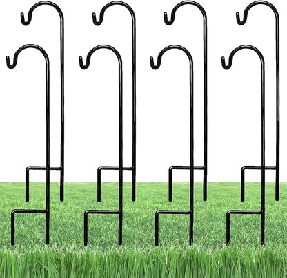 8-Pack 35" Garden Shepherd Hooks, Iron Plant Hangers