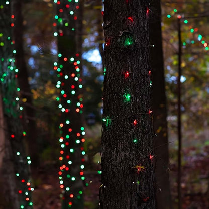 TW SHINE Battery Operated Christmas Lights, 2 Pack Total 100 LED 32 FT Battery Operated String Lights with 8 Modes, Xmas Lights for Outdoor Indoor Wedding Party Home Decorations, Red & Green