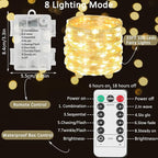 16-Pack 33ft Christmas LED String Lights, Waterproof Timer Lights