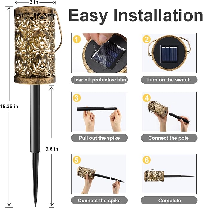 4-Pack Solar Pathway Lights, Waterproof LED Garden Lights