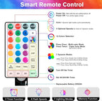26ft RGB String Lights for Porch, Waterproof LED