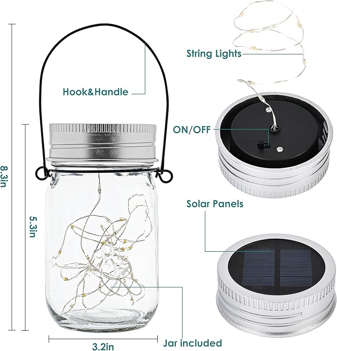 6-Pack LED Patio String Lights, Waterproof Outdoor