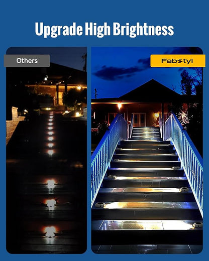Solar Driveway Lights Outdoor Waterproof,2 Color Modes Outdoor Solar Deck Dock Warning Step Lights for Driveway Marker Sidewalk Garden Pathway Yard (12 Pack)