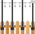 4-Pack 8ft Metal Light Poles for Patio, Heavy-Duty
