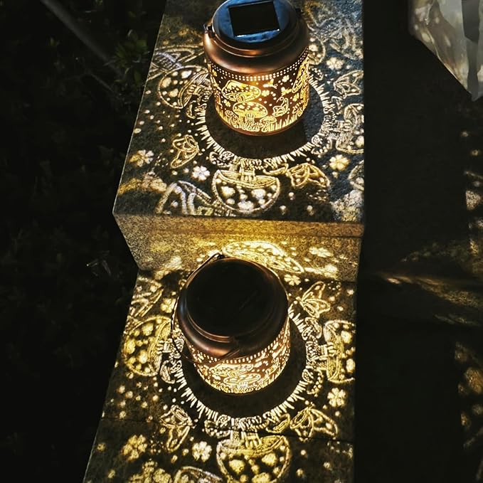 Mushroom Solar Lanterns, Waterproof LED Outdoor Lights