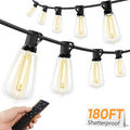 Porch String Lights, 180ft Weatherproof LED