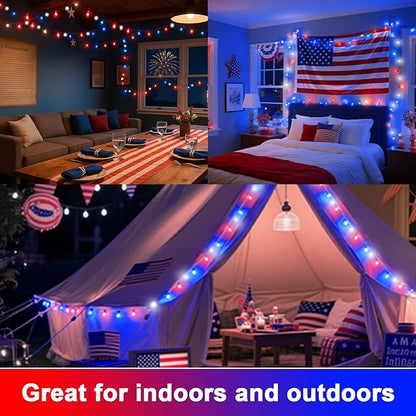 16ft Christmas LED String Lights, Waterproof Timer Lights