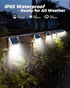 Solar Yard Motion Sensor Step Lights, Cold White Waterproof