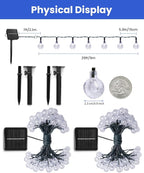 5ft Blue String Lights for Backyard, Waterproof LED