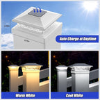 Cool White Solar Fence Post Caps 6-Pack, Patio LED