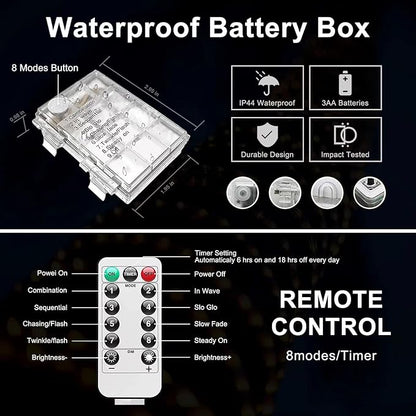 Remote Control Rope Lights, 33ft Color-Changing LED
