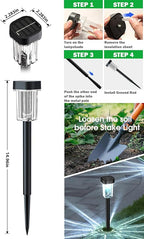 12-Pack Solar Pathway Lights, IP55 Waterproof LED Walkway Lights
