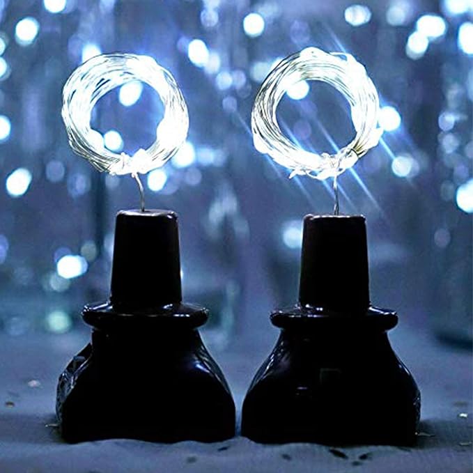 12-Pack Outdoor String Lights, Cool White Waterproof LED