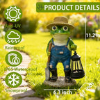11" Solar Frog Garden Statue Light, Outdoor Decor