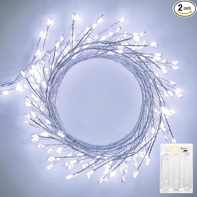 Christmas Backyard String Lights 2-Pack, 20ft 240 LED Waterproof