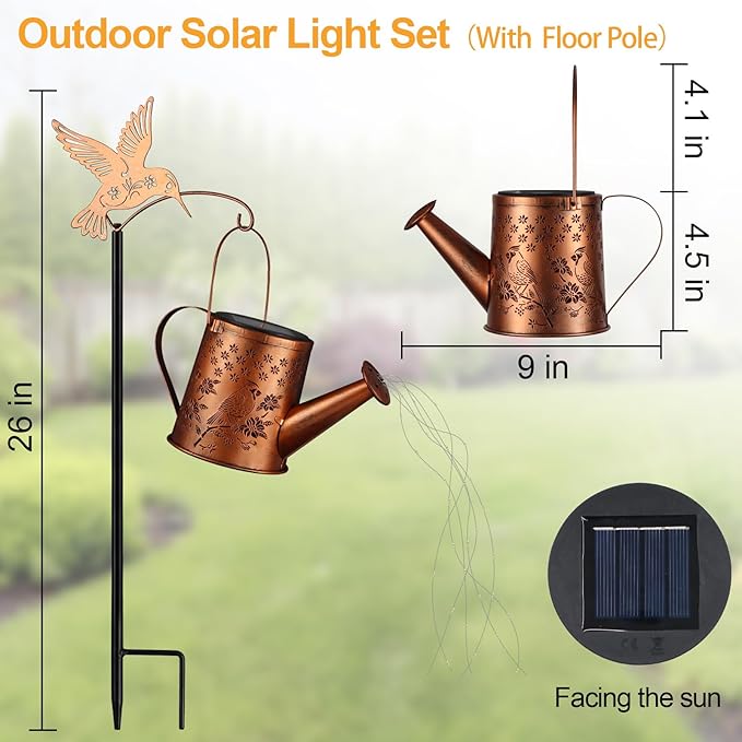 Metal Cardinal Solar Lanterns for Garden, Waterproof LED