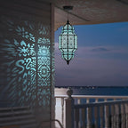 18" Moroccan Solar Pendant Light, Outdoor