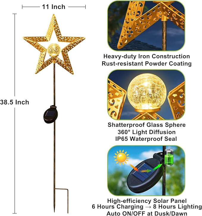 Solar Path Lights, Outdoor Driveway LED