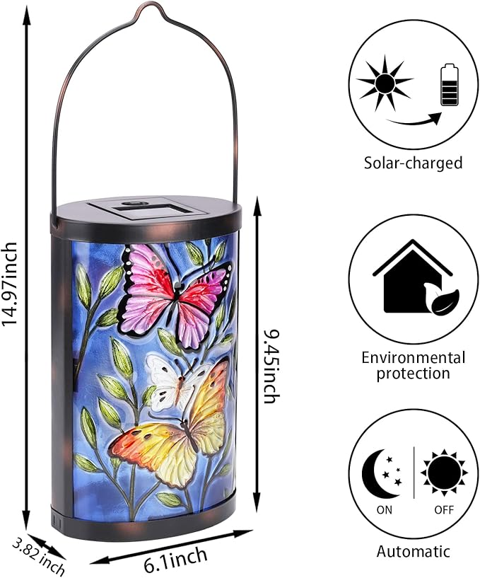 Butterfly Solar Lanterns, Waterproof LED Porch Lights