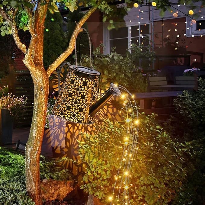 B-Best Solar Lights Outdoor Garden Decorations,Watering Can Landscape Light Large Hanging Lantern ,Outside Waterproof Patio Decor Perfect Gardening Gift