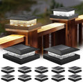 12-Pack Warm White Solar Patio Post Lights, Outdoor LED Caps