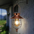 Metal Courtyard Solar Lanterns for Patio, Waterproof LED