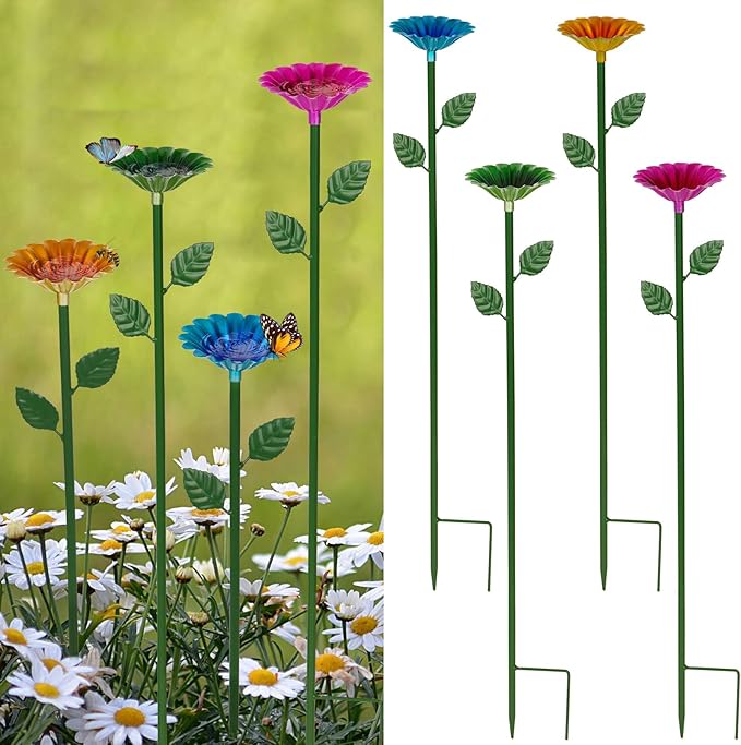 4-Pack Bee Watering Station, Metal Garden Bee Bath