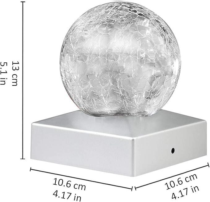 SUNNYPARK Solar Post Lights - Outdoor Post Cap Light for Fence Deck or Patio Garden Decoration- Solar Powered Gazing Ball Caps, LED Lighting, Lamp Fits 4x4 - White 4 Pack