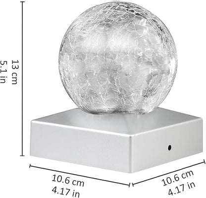 SUNNYPARK Solar Post Lights - Outdoor Post Cap Light for Fence Deck or Patio Garden Decoration- Solar Powered Gazing Ball Caps, LED Lighting, Lamp Fits 4x4 - White 4 Pack