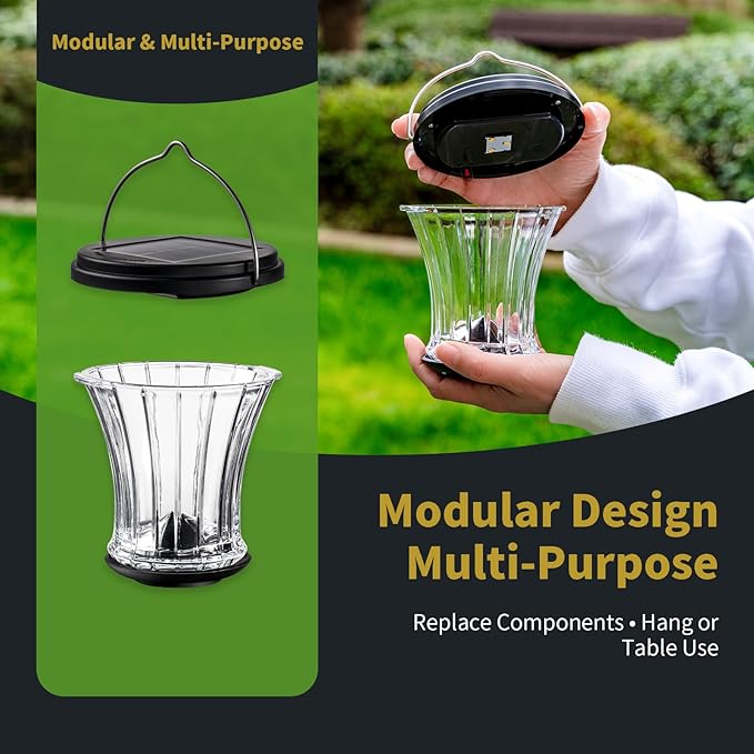 Solar Backyard Lanterns 4-Pack, Backyard Hanging LED Decor