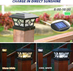 4-Pack Solar Post Cap Lights for Fence, LED