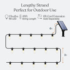 Outdoor String Lights, 48ft White Waterproof LED