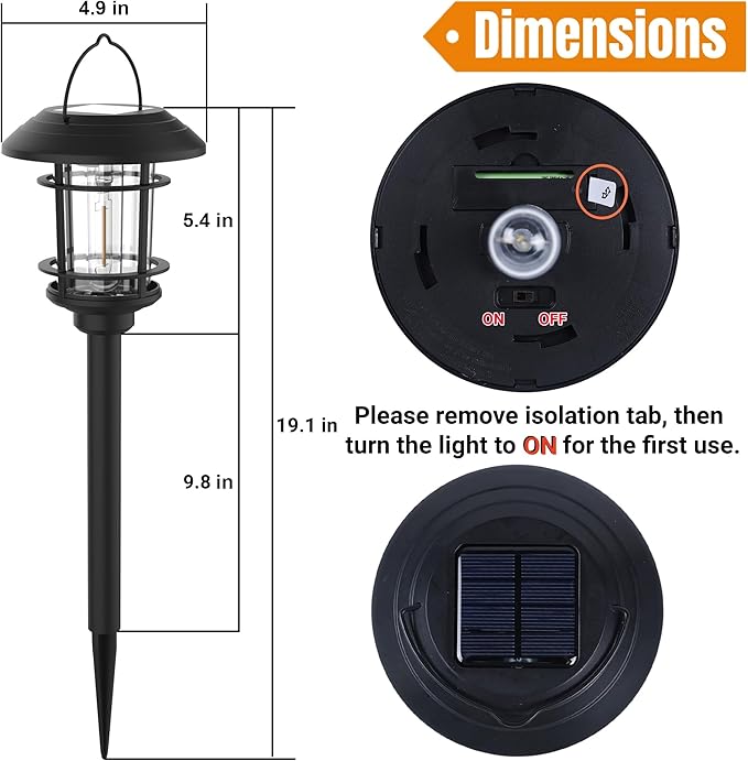 6-Pack Solar Landscape Lights for Yard