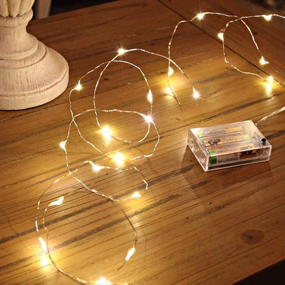 2-Pack 10ft Christmas LED String Lights, Waterproof Timer Lights