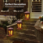 Courtyard Solar Lantern Set, Classic Garden Lighting