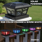 Warm White Solar Fence Post Caps 6-Pack, Patio LED
