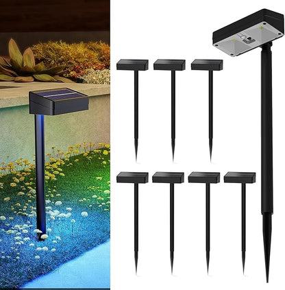 Bright Solar Pathway Lights Outdoor, 12 Pack Solar Powered Garden Lights, Warm White/7 RGB Color Glow, Waterproof, Adjustable Angle, Perfect for Gardens, Yards, Pathways, Driveways