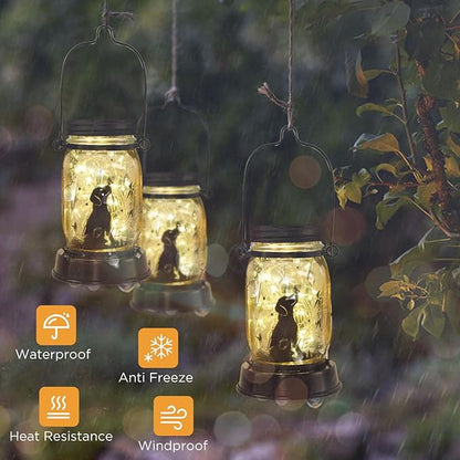 ShangTianFeng Dog Solar Lanterns Mother Day Gift Outdoor Garden Hanging Solar Lights Dog Lover Gifts for Women, Memorial Gifts Fairy Lights for Patio Yard Lawn Outside Decor Lamp