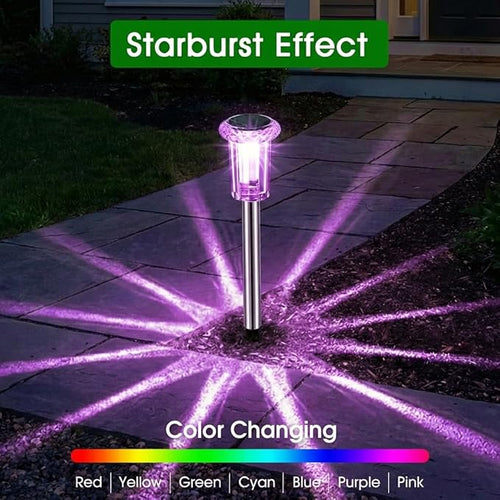 10-Pack Solar Pathway Lights, Waterproof LED Driveway Lights
