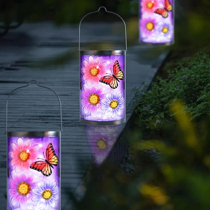 Solar Butterfly Lanterns, Porch Hanging LED Decor