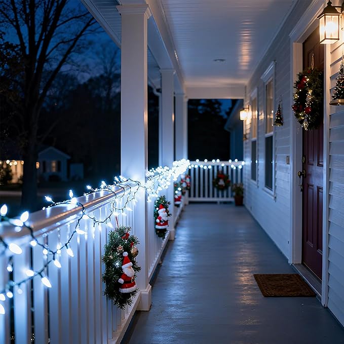 200 LED Christmas Twinkle Lights, 66ft Waterproof for Backyard