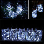 12-Pack Outdoor String Lights, Cool White Waterproof LED