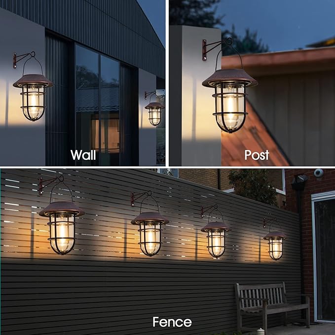 Solar Backyard Lanterns 2-Pack, Backyard Hanging LED Decor