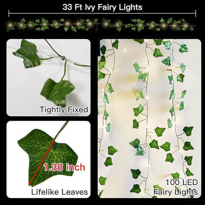 33ft Warm White String Lights for Yard, Waterproof LED